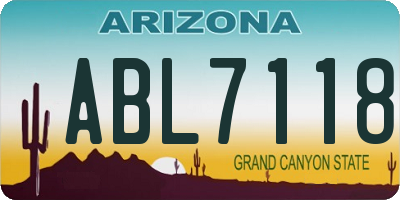 AZ license plate ABL7118