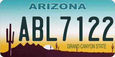 AZ license plate ABL7122
