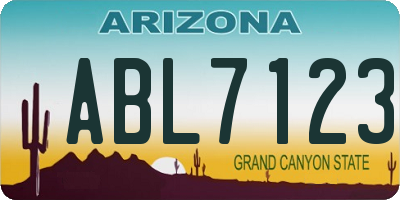 AZ license plate ABL7123