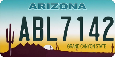 AZ license plate ABL7142