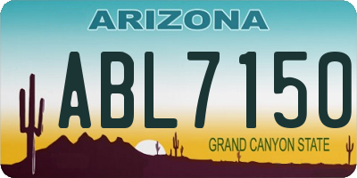 AZ license plate ABL7150