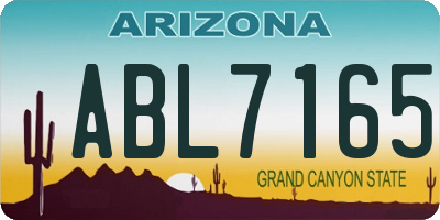 AZ license plate ABL7165