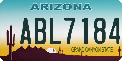 AZ license plate ABL7184