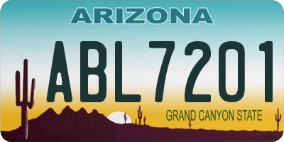 AZ license plate ABL7201