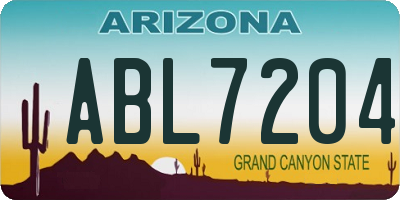 AZ license plate ABL7204