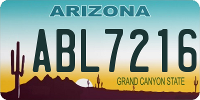 AZ license plate ABL7216