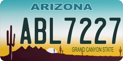 AZ license plate ABL7227