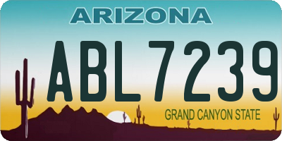 AZ license plate ABL7239