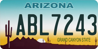 AZ license plate ABL7243