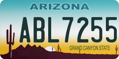 AZ license plate ABL7255