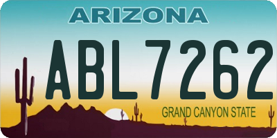 AZ license plate ABL7262
