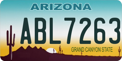 AZ license plate ABL7263