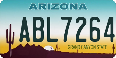 AZ license plate ABL7264