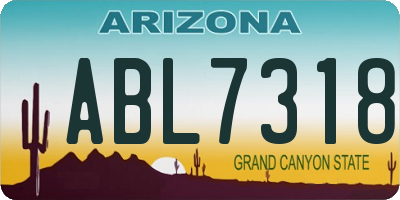 AZ license plate ABL7318