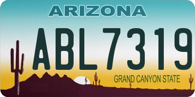 AZ license plate ABL7319
