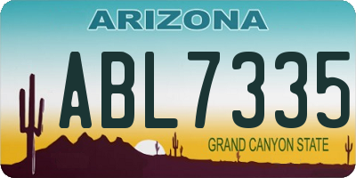 AZ license plate ABL7335