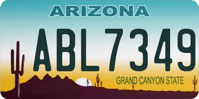AZ license plate ABL7349