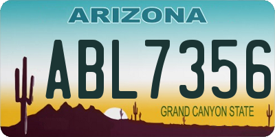 AZ license plate ABL7356