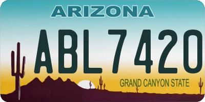 AZ license plate ABL7420