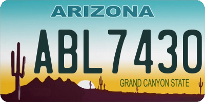 AZ license plate ABL7430