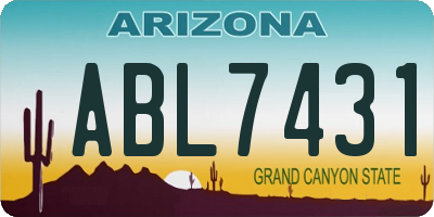 AZ license plate ABL7431