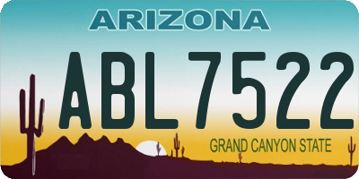 AZ license plate ABL7522