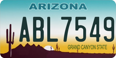 AZ license plate ABL7549