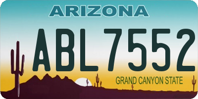 AZ license plate ABL7552