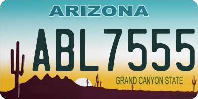 AZ license plate ABL7555