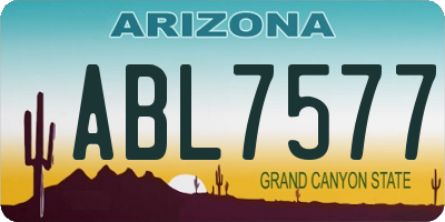 AZ license plate ABL7577