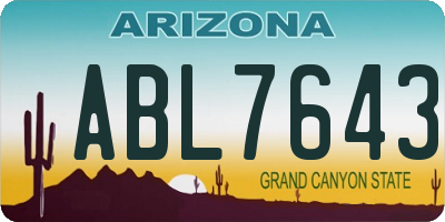 AZ license plate ABL7643