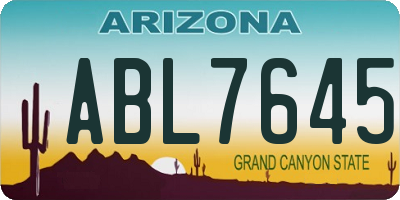 AZ license plate ABL7645
