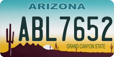 AZ license plate ABL7652
