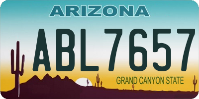 AZ license plate ABL7657