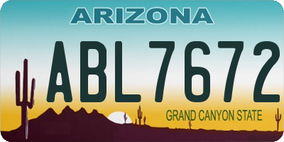 AZ license plate ABL7672