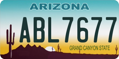 AZ license plate ABL7677