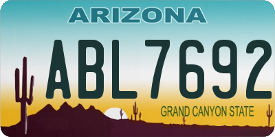 AZ license plate ABL7692