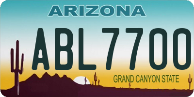 AZ license plate ABL7700