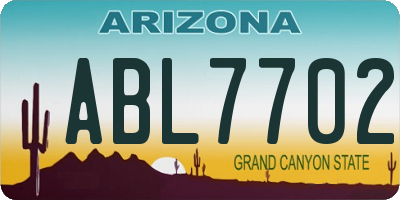 AZ license plate ABL7702