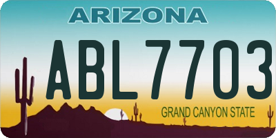 AZ license plate ABL7703