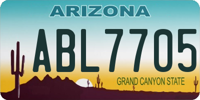 AZ license plate ABL7705