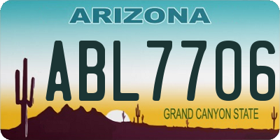 AZ license plate ABL7706
