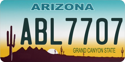 AZ license plate ABL7707