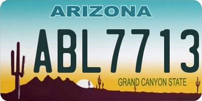 AZ license plate ABL7713