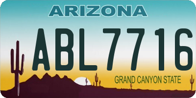 AZ license plate ABL7716