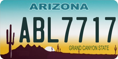 AZ license plate ABL7717