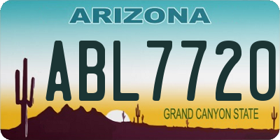 AZ license plate ABL7720