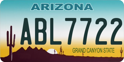 AZ license plate ABL7722