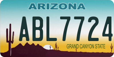 AZ license plate ABL7724