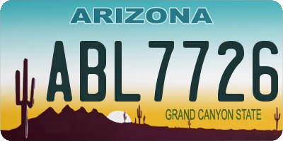 AZ license plate ABL7726